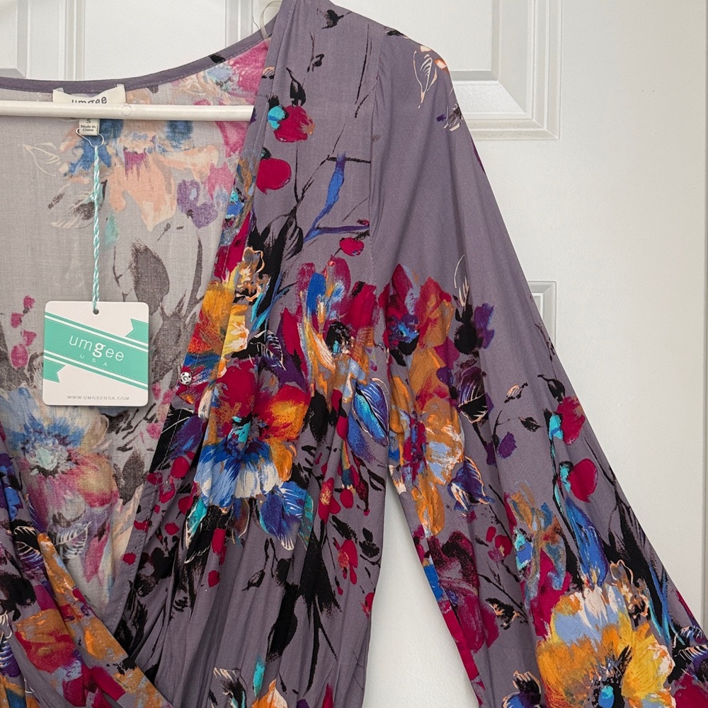 Umgee Multicolor Floral Button-Up - Picture 2 of 5